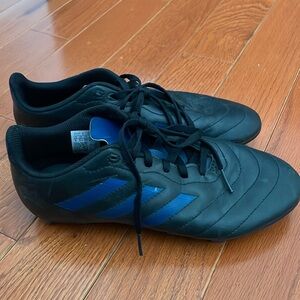 Adidas Youth Soccer Cleats with Blue Stripes